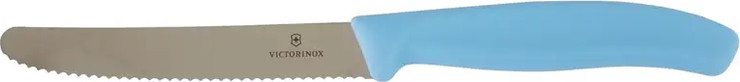 סכין ירקות משוננת בורדו להב עגול Victorinox 11cm