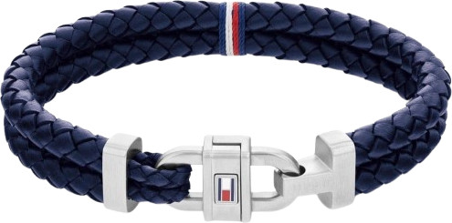 TH-2790362 עם לוגו המותג דגם CARABINER מקולקציית TOMMY HILFIGER צמיד עור כפול לגבר של המותג