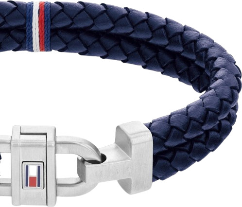 TH-2790362 עם לוגו המותג דגם CARABINER מקולקציית TOMMY HILFIGER צמיד עור כפול לגבר של המותג