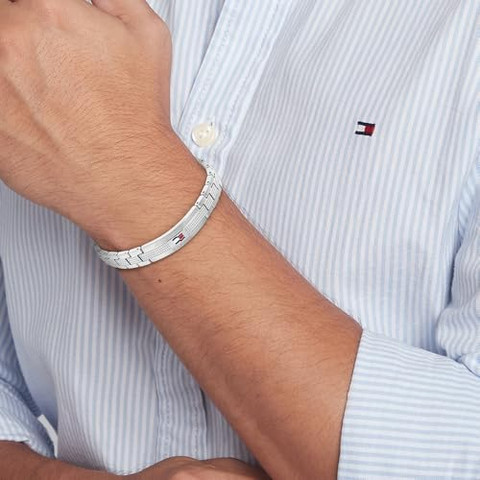 TH-2790419 עם לוגו המותג דגם NELSON H-LINK מקולקציית TOMMY HILFIGER צמיד מתכת לגבר של המותג