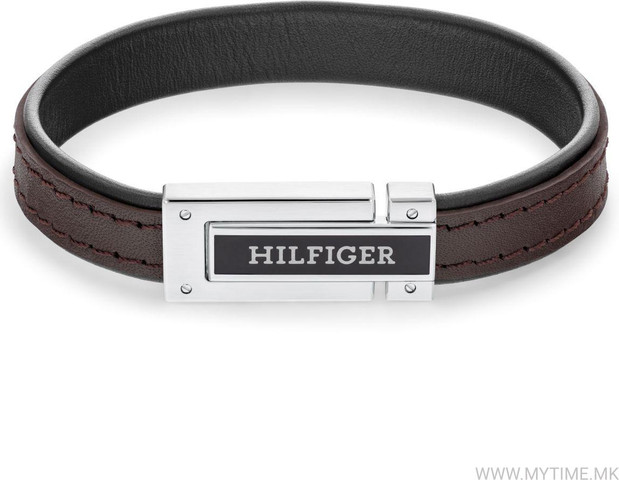 TH-2790559 עם לוגו המותג דגם SS25 FLAT מקולקציית TOMMY HILFIGER צמיד עור לגבר של המותג