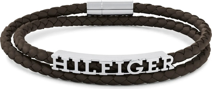 TH-2790589 עם לוגו המותג דגם BRAIDED METAL מקולקציית TOMMY HILFIGER צמיד עור קלוע לגבר של המותג