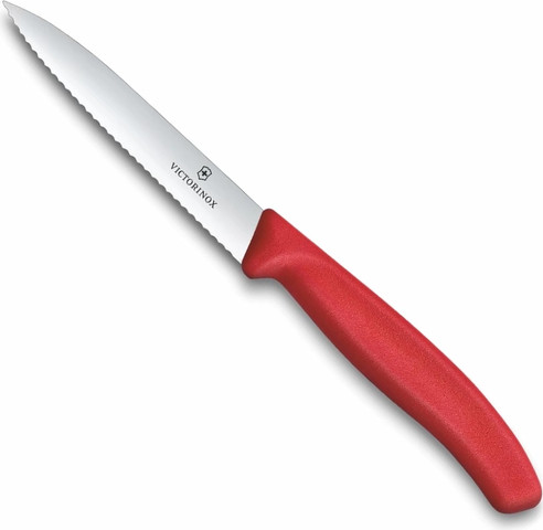 סכין ירקות שפיץ משונן באורך 10 סמ מבית Victorinox – כחול