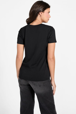 חולצת טישירט קצרה Guess Eco Grrrr Easy נשים - גס - Black