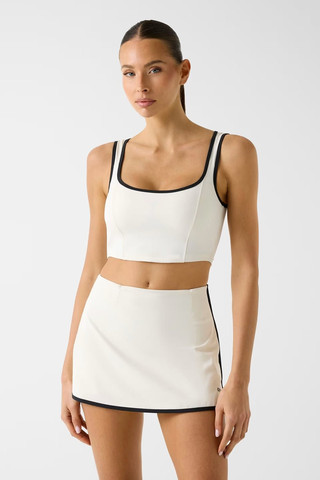 טופ Guess Stretch Cropped Top נשים - גס - White