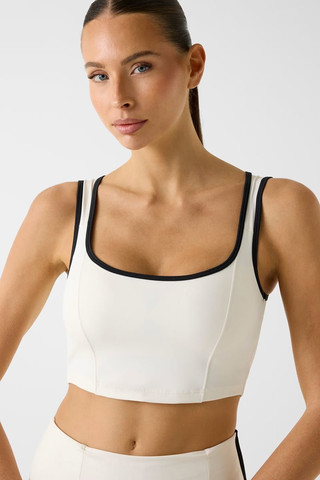 טופ Guess Stretch Cropped Top נשים - גס - White
