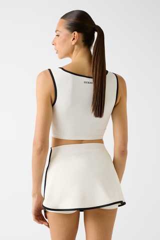 טופ Guess Stretch Cropped Top נשים - גס - White