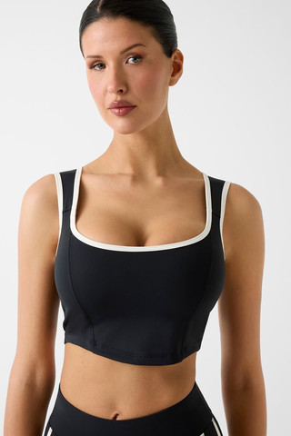 טופ Guess Stretch Cropped Top נשים - גס - Black