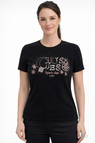 חולצת טישירט קצרה Guess Organic Stream Jersey נשים