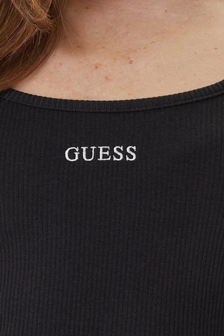 חולצת טישירט קצרה Guess Circe Slim Fit Logo נשים - גס - Black
