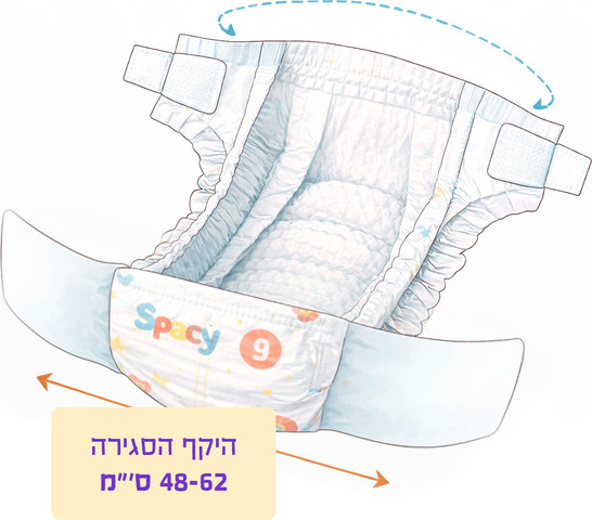 חיתולים ספייסי לילדים מידה 9 מכיל 28 יחידות