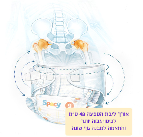 חיתולים ספייסי לילדים מידה 9 מכיל 28 יחידות