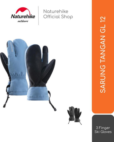 כפפות סקי אטומות למים לשלג ולקור 3 אצבעות NATUREHIKE 3M SKI WATERPROOF