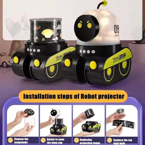 רובוט מקרן צורות + רמקול בלוטוס לתינוקות וילדים