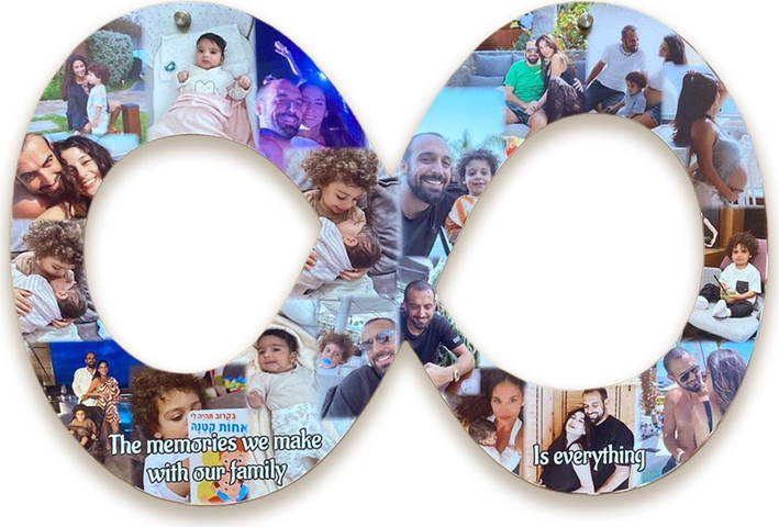 קולאז אינפיניטי תמונת קיר מעץ - 40x60