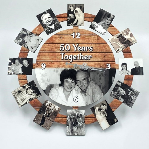 שעון קיר 13 תמונות אישיות - 40x40