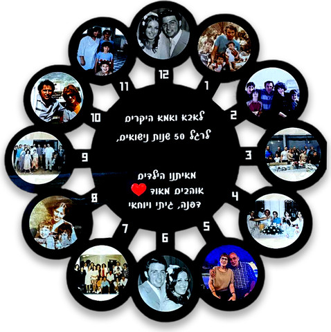 שעון קיר בעיצוב 12 עיגולים - 40x40