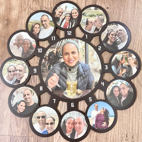 שעון קיר בעיצוב 12 עיגולים - 40x40