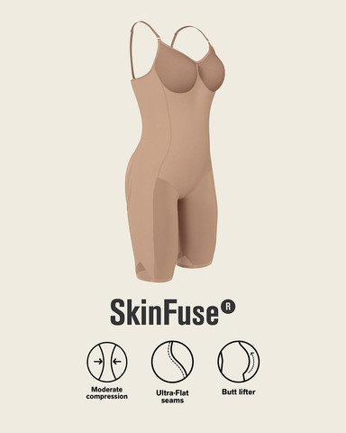 מחטב גוף ארוך עד הברך ללא תפרים בטכנולוגיית SkinFuse לעיצוב מושלם | 18508 ,בזי