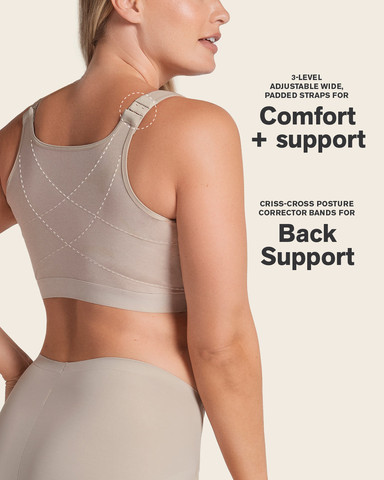 חזיית כותנה לספורט ולהנקה | תמיכה לגב |  Stretch Cotton Wireless Posture Corrector Bra 91044 ,גוף