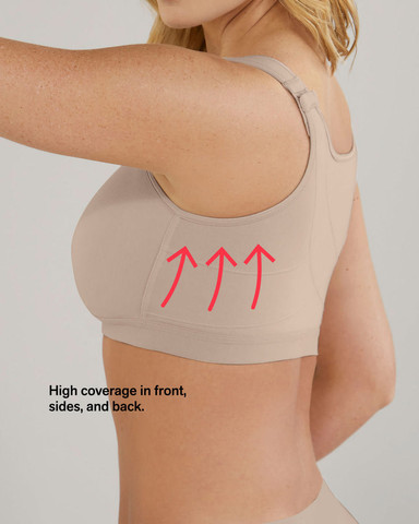 חזיית כותנה לספורט ולהנקה | תמיכה לגב |  Stretch Cotton Wireless Posture Corrector Bra 91044 ,גוף