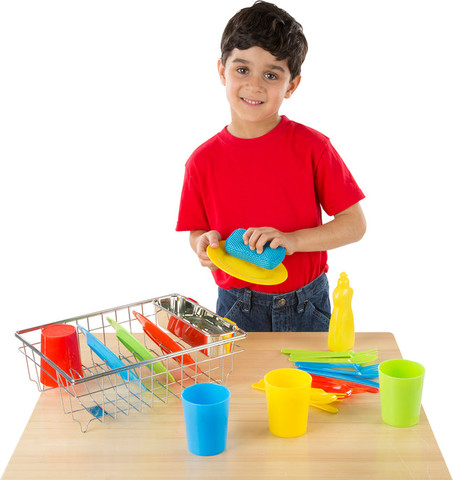 סט כלי בית לשטיפה וייבוש Melissa & Doug – ערכת כלים למשחק לילדים