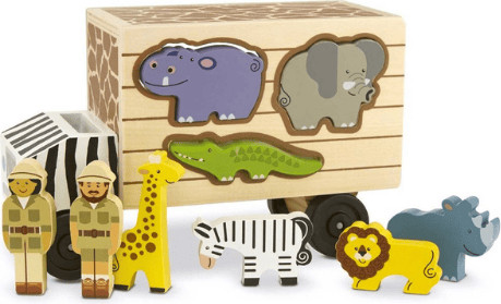 משאית התאמת צורות חיות ספארי מעץ מליסה ודאג Melissa & doug