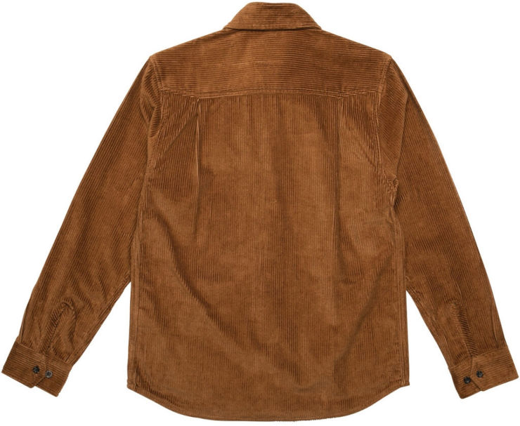 חולצת קורדרוי ארוכה לגברים PETOS bronze brown