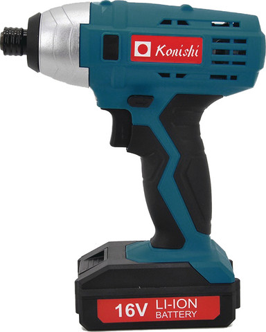 מברגת אימפקט 16V עם סוללת ליתיום מקצועית וקומפקטית - כולל מזוודה עם 4 ביטים
