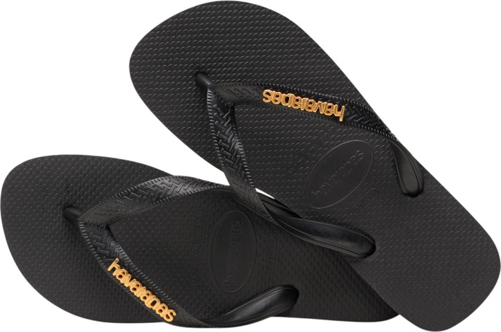 כפכפי טופ לוגו מטאליק שחור - LOGO METAL BLACK