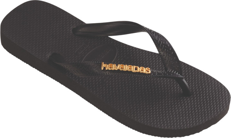 כפכפי טופ לוגו מטאליק שחור - LOGO METAL BLACK