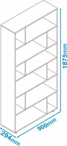 LOFT כוורת כוננית מדפים רוחב 90 ס”מ צבע שחור
