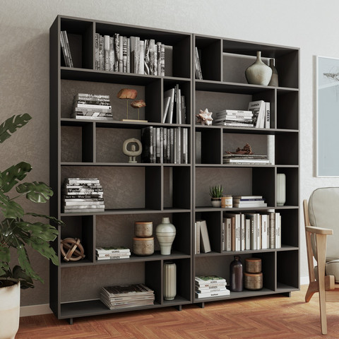 LOFT כוורת כוננית מדפים רוחב 90 ס”מ צבע שחור