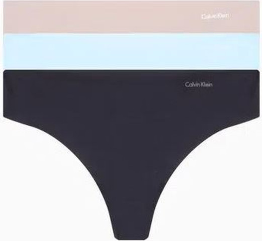 מארז 3 תחתוני חוטיני Calvin Klein לנשים ללא תיפורים