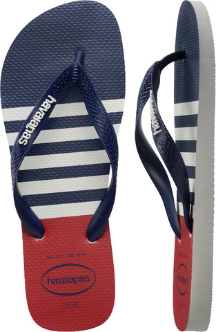 כפכפי טופ נאוטיקל פסים נייבי לבן - TOP NAUTICAL TORM NAVY