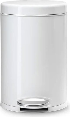 פח דוושה עגול לבן 4.5 ליטר דגם cw1853cb  סימפלהיומן ארה"ב