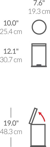 פח דוושה עגול לבן 4.5 ליטר דגם cw1853cb  סימפלהיומן ארה"ב