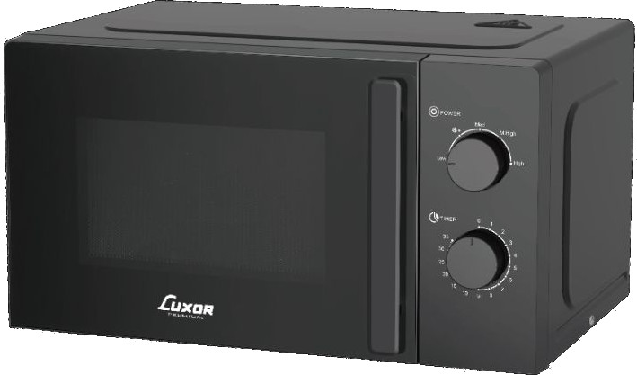 מיקרוגל מכני 20 ליטר 700 W עם 5 תוכניות הפעלה בגימור שחור מבית LUXOR דגם 78M-BLACK