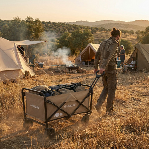אוהל 4 אמיגו + עגלת שטח Camperlite לשטח ולחוף הים