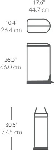 פח דוושה פרפר נירוסטה מאט 30 ליטר דגם  cw1824  סימפלהיומן ארה"ב