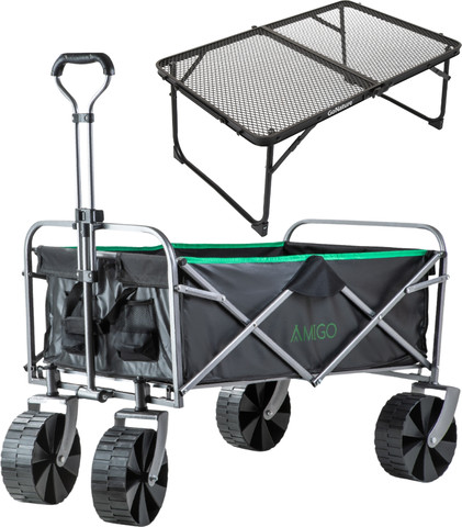 עגלת שטח גלגל רחב Wide Glide Amigo + שולחן מיני מתקפל מבית GO NATURE