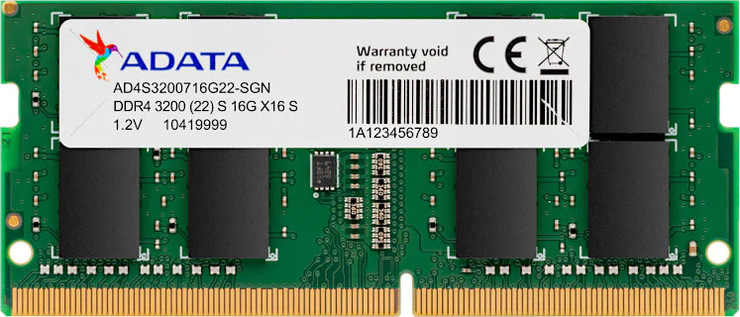 זיכרון לנייד ADATA SO-DIMM 8GB DDR4 3200Mhz