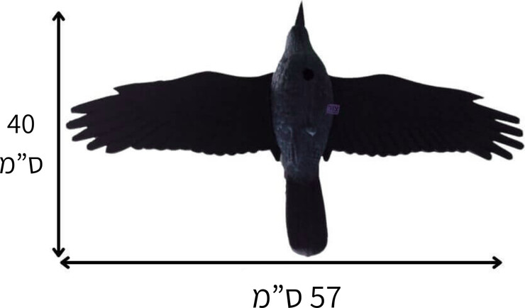 דחליל עורב פרוש כנפיים, להרחקת יונים ועורבים 57 ס"מ אורך כנפיים כללי, אורך הגוף 40 ס"מ