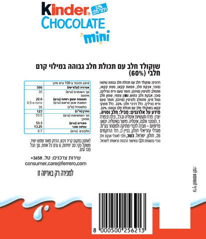 שוקולד חלב מיני