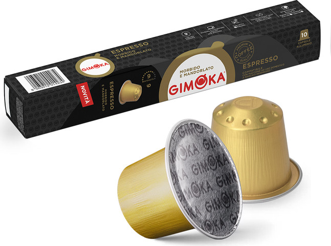 GIMOKA ESPRESSO / קפסולות אלומיניום תוצרת גימוקה איטליה תואמות מכונת נספרסו  מסוג אספרסו