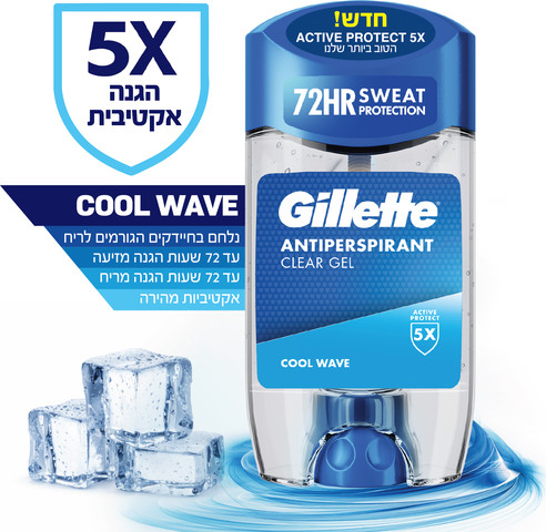 דאודורנט אנטיפרספרנט ג'ל אקטיב COOL WAVE 5X