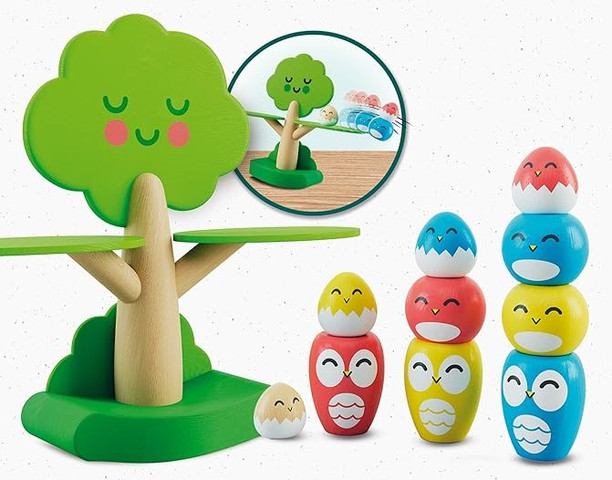 מונטסרי בייבי משחק איזון ציפורים מעץ