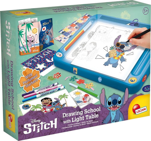 בית ספר לציור עם שולחן עוד עם הדמות סטיץ דגם Stitch Drawing School With Light Table