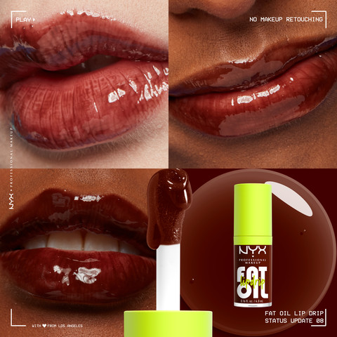 FAT OIL LIP DRIP שמן שפתיים מעניק לחות עד 12 שעות - 08 STATUS UPDATE