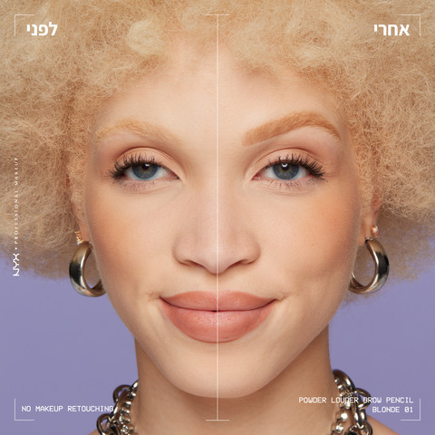 POWDER LOUDER עפרון גבות דו צדדי - BLONDE 01
